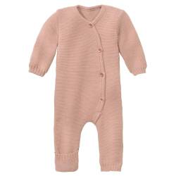 Disana STRICK-OVERALL, 100% Bio-Merinowolle GOTS, IVN Best | Mit Umklapp-Bündchen an den Beinen | Newborn Neugeborene Baby Unisex | Baby Erstausstattung | Made in Germany | Rosé Gr. 50-56 von Disana