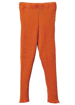 Disana Strick-Leggings, 100% Bio-Merinowolle GOTS, IVN Best | tolle Bewegungsfreiheit | Baby, Kleinkind Kind Unisex | Made in Germany | Orange Gr. 134-140 von Disana