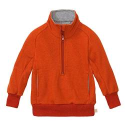 Disana Troyer, Leichter Sweater mit Reißverschluss | 100% Bio-Merinowolle GOTS, IVN Best | Baby Kleinkind Kind Unisex | Made in Germany | Orange Gr. 122-128 von Disana