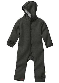 Disana WALK-OVERALL, 100% Bio-Merinowolle GOTS, IVN Best | mit Umklappbündchen | Newborn Baby Kleinkind Kind Unisex | Made in Germany | Anthrazit Gr. 74-80 von Disana