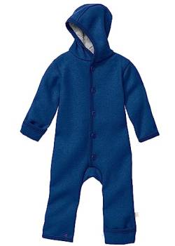 Disana WALK-OVERALL, 100% Bio-Merinowolle GOTS, IVN Best | mit Umklappbündchen | Newborn Baby Kleinkind Kind Unisex | Made in Germany | Marine Gr. 62-68 von Disana