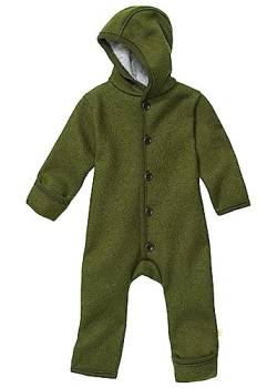 Disana WALK-OVERALL, 100% Bio-Merinowolle GOTS, IVN Best | mit Umklappbündchen | Newborn Baby Kleinkind Kind Unisex | Made in Germany | Oliv Gr. 86-92 von Disana