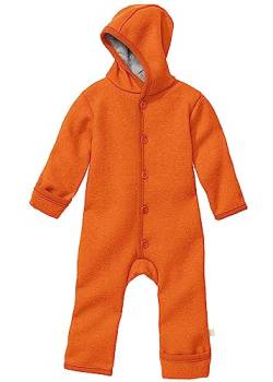 Disana WALK-OVERALL, 100% Bio-Merinowolle GOTS, IVN Best | mit Umklappbündchen | Newborn Baby Kleinkind Kind Unisex | Made in Germany | Orange Gr. 62-68 von Disana