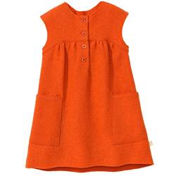Disana Walk-Kleid, aus leichtem Wollwalk für das ganze Jahr | 100% Bio-Merinowolle GOTS, IVN Best | Baby Kleinkind Kind Mädchen | Made in Germany | Orange Gr. 122-128 von Disana