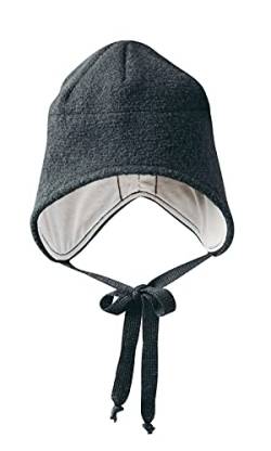 Disana Walk-MÜTZE, 100% Bio-Merinowolle GOTS, IVN Best – Futter: 100% Bio-Baumwolle | Besonders warme und weiche Wintermütze | Baby Kleinkind Kind Unisex | Made in Germany | Anthrazit Gr. 3 von Disana