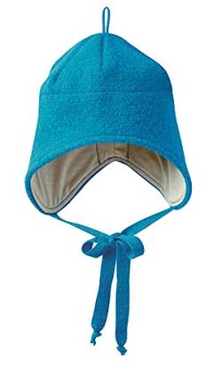 Disana Walk-MÜTZE, 100% Bio-Merinowolle GOTS, IVN Best – Futter: 100% Bio-Baumwolle | Besonders warme und weiche Wintermütze | Baby Kleinkind Kind Unisex | Made in Germany | Blau Gr. 1 von Disana