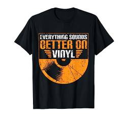 DJ Vinyl Plattenspieler Musik LP Schallplatten 70er Geschenk T-Shirt von Discjockey Vinyl Plattensammler Musiker Geschenke