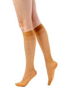 Disée Damen Knee High Kniestrümpfe 20 DEN supersofte Overknees, venenfreundlich mit verstärkter Fußspitze, Farben:make up, SockSizes:o/s von Disée