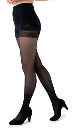 disée Damen Tights Shaping Shape Feinstrumpfhose 30 DEN matt semi-blickdicht umweltfreundlich und nachhaltig, Farben:schwarz, SockSizes:46-48 von Disée