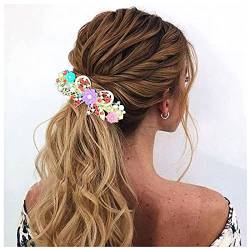 Haarspangen mit Kristallblumen Vintage-Stil Schmetterling Strass Französischer Federverschluss Perlen Haarspangen Zubehör für Frauen Mädchen Teenager (Mehrfarbig) von Dishowme