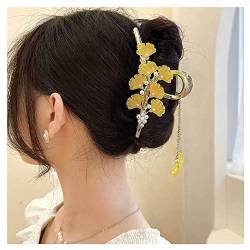 Schmetterling Blume Haarspangen Vintage Französische Perle Ginkgo Blatt Quasten Krallen Floral Haarspangen Zubehör für Frauen Mädchen (Stil A) von Dishowme