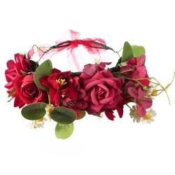 2671k Tiara-Haarblume für Frauen, Girlande, Prinzessinnenkranz, floraler Braut-Kopfschmuck, Hochzeitshaar-Stirnband von Disimlarl