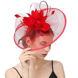 Brautschleier Fascinatoren Hochzeit Damen Kopfbedeckung Haarspange Feder Blume Haarschmuck von Disimlarl