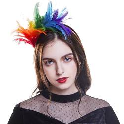 Disimlarl Damen-Haarband für Cocktailpartys, Farben, Feder-Haarband, Maskerade, Haarreifen, Zubehör von Disimlarl