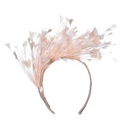 Disimlarl Feder-Stirnbänder für Damen, einfarbig, Band, Stirnband, Reifen, Maskerade, Cocktail-Kopfbedeckung von Disimlarl