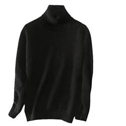 Disimlarl Frauen Herbst Warm Nerz Kaschmir Weiche Rollkragenpullover Pullover, Schwarz , S von Disimlarl