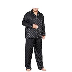 Disimlarl Herren-Pyjama-Set, Seide, Satin, Nachtwäsche, Homewear Heimanzug, super große Größe, Schlafanzug, 802, XXXXL von Disimlarl