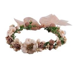 Hochzeits-Stirnband, Blumen-Blumen-Girlande, handgefertigt, Damen-Haarband, Braut-Kopfschmuck, 5 von Disimlarl