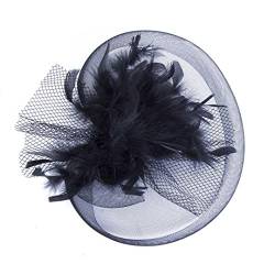 Party Prom Glänzende Haarspange Damen Fascinator Hut Federn Haarschmuck Kirche Haarspange von Disimlarl