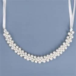 Perlen-Strass-Stirnband, Haarschmuck für Damen, Hochzeitszubehör, Braut-Stirnband für Haare, Silber 10 von Disimlarl