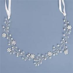 Perlen-Strass-Stirnband, Haarschmuck für Damen, Hochzeitszubehör, Braut-Stirnband für Haare, Silber12 von Disimlarl