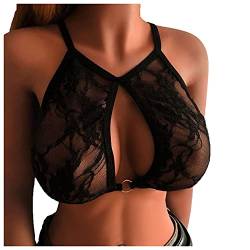 Damen Spitzen BH Offene Brüste Cups Ouvert Dessous Büstenhebe Sexy Kostüme Bralette Buster Reizwäsche Reizwäsche Top Push Up Erotische Ouvert Dessous Offen Transparent Bustier F2-Schwarz,M von Dislsokrhov