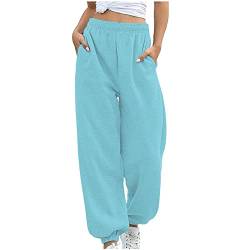 Damen Track Pants Leichte Sporthose Fallschirmhose 2000Er Kleidung Sporthosen Stockholm Style Schlabberhose Baggy Yoga Pants Frauen Cargohose Musselin Mit Weitem Bein Wide Leg Pants von Dislsokrhov