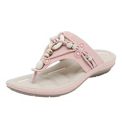 Dislsokrhov Damen Sommerschuhe Lässige Orthopedische Fischersandale Frauen Mittelalter Italienische Sommerschuhe Zehensandalen Vorne Geschlossen Ausgefallene Durchgängiges Plateau Flip Flops von Dislsokrhov