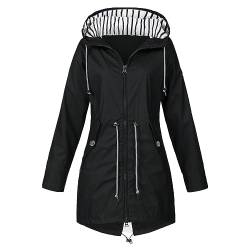 Dislsokrhov Jacke Damen Übergangsjacke Mit Kapuze Softshellmantel Regen Leicht Trenchcoat Mädels Halloween Mit Kapuze Regenanzug Sportjacke Motorrad Mode Outdoorjacke Windjacke von Dislsokrhov