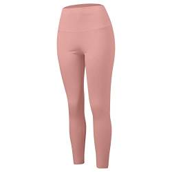 Dislsokrhov Thermo Leggins Damen Leggins High Waist Gefüttert Fitnesshose Frauen Schneeflockendruck Yoga Sportleggins Thermounterwäsche Atmungsaktive Workout Yogahosen Strumpfhose Rosa, L von Dislsokrhov