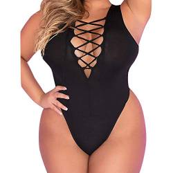 Dislsokrhov Unterwäsche Frauen Sexy Set Translucent Kleidung Aushöhlen Körper Spitzen Set Sexy Unterwäsche Set Catsuit ouvert sexy Sexy Unterwäsche Set Schwarz XXL von Dislsokrhov