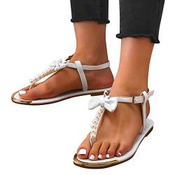 Dislsokrhov Zehentrenner Sandalen Damen Flip Flops Mit Absatz Leichte Keilsandalen Womens Mittelalter Ausgefallene Damenschuhe Pantoletten Weiße Terlik Kadin Latschen Sandals von Dislsokrhov