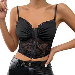 Hebe BH Offen Damen Latex BH Neckholder Wetlook Oberteil Busenfrei Reizwäsche Brust Harness Kostüm Top Kreuz Strappy Bra Leder/Spitzen Bustier Oberteile Wetlook BH Top Clubwear B3-Schwarz,S von Dislsokrhov