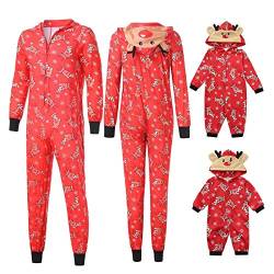 Schlafanzug Weihnachten Familie Sets Nachthemden Familie Sleepwear Cute Outfits Hausanzug Baby Girlande Schlafanzüge Weihnachtssüßigkeiten Pyjamahose Mädchen Jumpsuit 1# Rot, XL von Dislsokrhov