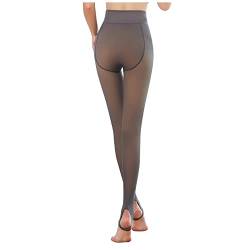 Thermostrumpfhosen für Damen Fleece Strumpfhose Gefütterte Strumpfhosen Winter Gefälschte Durchscheinend Dicke Warmer Leggings Thermo Verdickte Snag Tights Beine Abnehmen Sogar Füße Pantyhose von Dislsokrhov