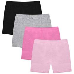 Disnace 4er Pack Mädchen Shorts Unterhosen, Atmungsaktiv und hautfreundlich Kurze Hose, Leggings Baumwolle Unter Rock Pantys für Kinder 2 bis 7 Jahre (130cm) von Disnace