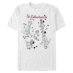 Disney Classics Unisex 101 Dalmatians-Puppy Names Organic Short Sleeve T-Shirt, White, L von Disney Classics