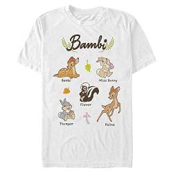 Disney Classics Unisex Bambi-Textbook Organic Short Sleeve T-Shirt, White, XL von Disney Classics