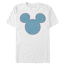 Disney Classics Unisex Classic-Mickey Americana Paisley Organic Short Sleeve T-Shirt, White, XXL von Disney Classics