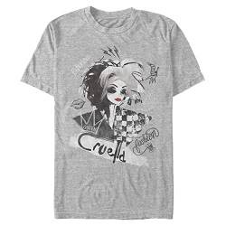 Disney Classics Unisex DNCA-Artsy Cruella Organic Short Sleeve T-Shirt, Melange Grey, XL von Disney Classics