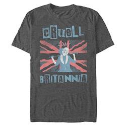 Disney Classics Unisex DNCA-Cruell Britannia Organic Short Sleeve T-Shirt, Melange Black, XXL von Disney Classics