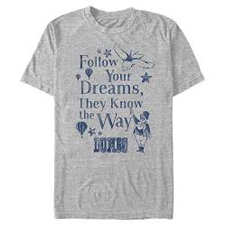 Disney Classics Unisex Dumbo-Follow Dreams Organic Short Sleeve T-Shirt, Melange Grey, L von Disney Classics