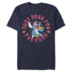 Disney Classics Unisex Lilo & Stitch-Stitch Pizza Organic Short Sleeve T-Shirt, Navy Blue, M von Disney Classics