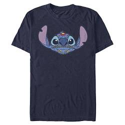 Disney Classics Unisex Lilo & Stitch-Sugar Skull Stitch Organic Short Sleeve T-Shirt, Navy Blue, L von Disney Classics
