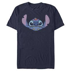 Disney Classics Unisex Lilo & Stitch-Sugar Skull Stitch Organic Short Sleeve T-Shirt, Navy Blue, S von Disney Classics