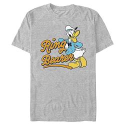 Disney Classics Unisex Mickey & Friends-Ring Donald Organic Short Sleeve T-Shirt, Melange Grey, XL von Disney Classics
