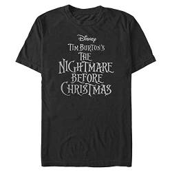 Disney Classics Unisex Nightmare Before Christmas-Logo Organic Short Sleeve T-Shirt, Black, XL von Disney Classics
