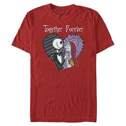 Disney Classics Unisex Nightmare Before Christmas-Together Forever Organic Short Sleeve T-Shirt, Red, XXL von Disney Classics