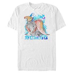 Disney Classics Unisex Watercolor Dumbo Organic Short Sleeve T-Shirt, White, XL von Disney Classics