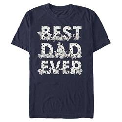 Disney Unisex 101 Dalmatians Pongo Best Dad Ever Organic Short Sleeve T-shirt, Navy Blue, M von Disney Classics